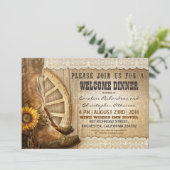 Invitation style champêtre bois rustique accueil dîner invita (Debout devant)