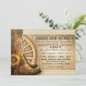 Invitation style champêtre bois rustique dîner de répétition  (Debout devant)