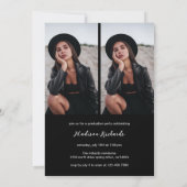 Invitation Style chic noir et blanc photo graduation (Dos)