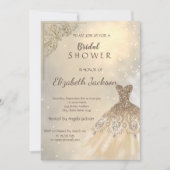 Invitation Style Chic Parties scintillant or robe nuptiale (Devant)