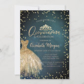 Invitation Style Chic Robe Or Tiara, Diamonds Quinceañera (Devant)