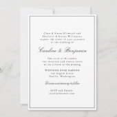 Invitation Style classique de bordure Script élégant mariage (Devant)