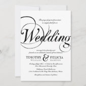 Invitation Style classique Mariage noir et blanc (Devant)