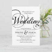 Invitation Style classique Mariage noir et blanc (Debout devant)