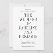 Invitation Style classique typographie élégant Mariage tendan (Devant)