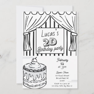 Invitation Style comique d'anniversaire 2D