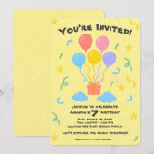 Invitation Style Crayon modifiable - Bassin de ballon Anniver (Devant / Derrière)
