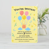 Invitation Style Crayon modifiable - Bassin de ballon Anniver (Debout devant)