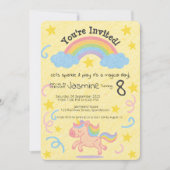 Invitation Style Crayon modifiable - Épersion de rêve Unicorn (Devant)