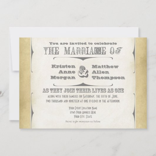 Invitation Style d'affiche de cirque - Ombre Chevron Stripe Z (Dos)