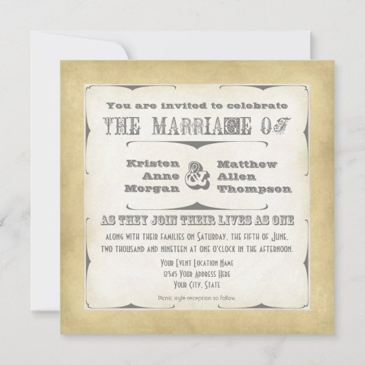 Invitation Style d'affiche de cirque - Ombre Chevron Stripe Z (Dos)