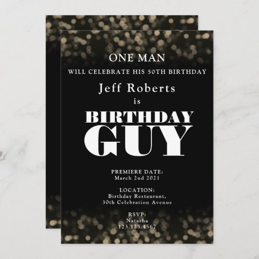 Invitation Style d'affiche de film (Devant / Derrière)