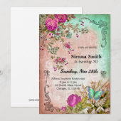 Invitation Style d'anniversaire vintage (Devant / Derrière)