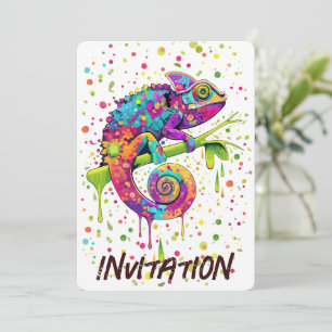 Invitation Style d'aquarelle des teintures Chameleon