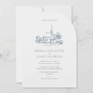 Invitation Style d'arche minimaliste de l'église Mariage