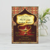 Invitation Style de bal d'étudiants, rouge et or (Debout devant)