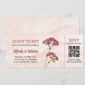Invitation Style de billet avec code Rsvp QR (Devant / Derrière)