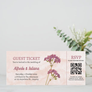 Invitation Style de billet avec code Rsvp QR