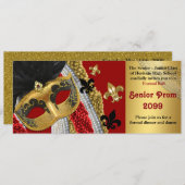 Invitation Style de billet d'invitation de bal d'étudiants, (Devant / Derrière)