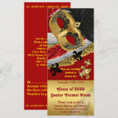 Invitation Style de billet d'invitation de bal d'étudiants, (Devant / Derrière)