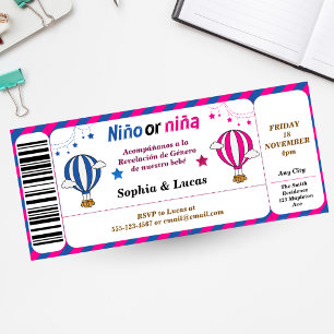 Invitation style de billet en espagnol