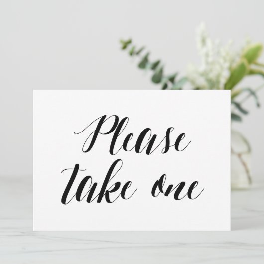 Invitation Style de calligraphie "Prenez-en un" Panneau de ma (Debout devant)