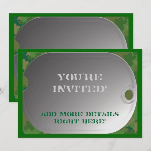 Invitation Style de caméra Dog Tag (Devant / Derrière)