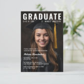 Invitation Style de couverture de magazine simple Diplôme pho (Debout devant)