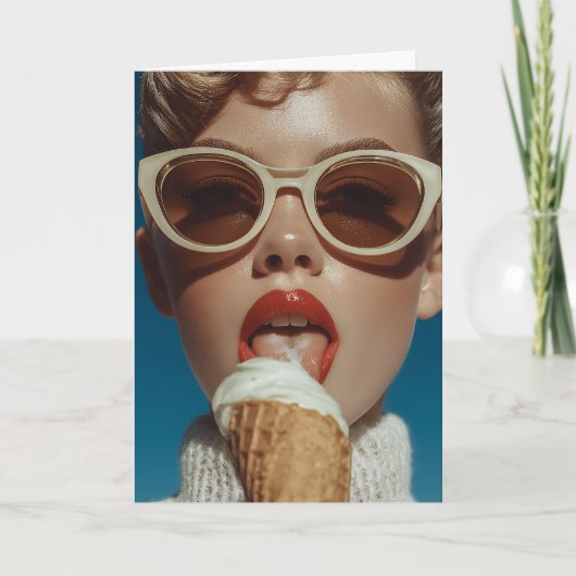 Invitation Style de crème glacée estivale gras (Devant)