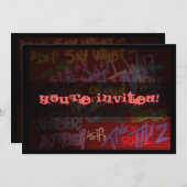 Invitation Style de graffiti (Devant / Derrière)