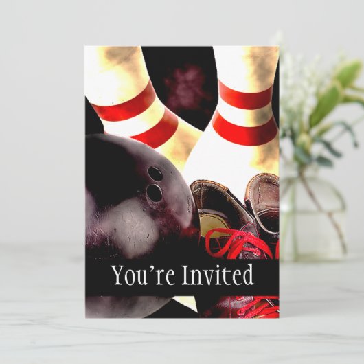 Invitation Style de grunge de vitesse de bowling (Debout devant)