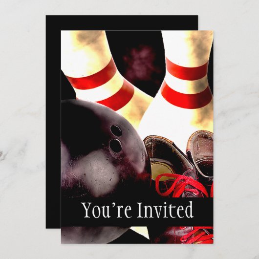 Invitation Style de grunge de vitesse de bowling (Devant / Derrière)