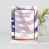 Invitation Style de Grunge Patriotique Faded American Drapeau (Debout devant)