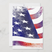 Invitation Style de Grunge Patriotique Faded American Drapeau (Dos)