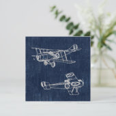 Invitation Style de texte et de script du journal de l'avion (Debout devant)