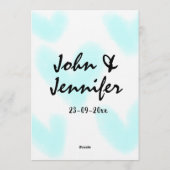 Invitation style de texte minimal simple blanc mariage cœur b (Dos)
