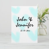 Invitation style de texte minimal simple blanc mariage cœur b (Debout devant)