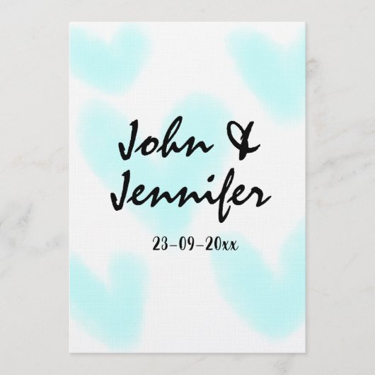 Invitation style de texte minimal simple blanc mariage cœur b (Devant)