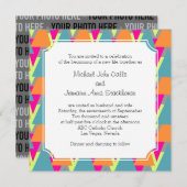 Invitation Style de thème Mariage des années 80 Motif géométr (Devant / Derrière)