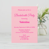 Invitation Style de typographie Fête de Bachelorette rose (Debout devant)