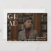 Invitation Style de typographie simple Retro Graduation Photo (Devant)