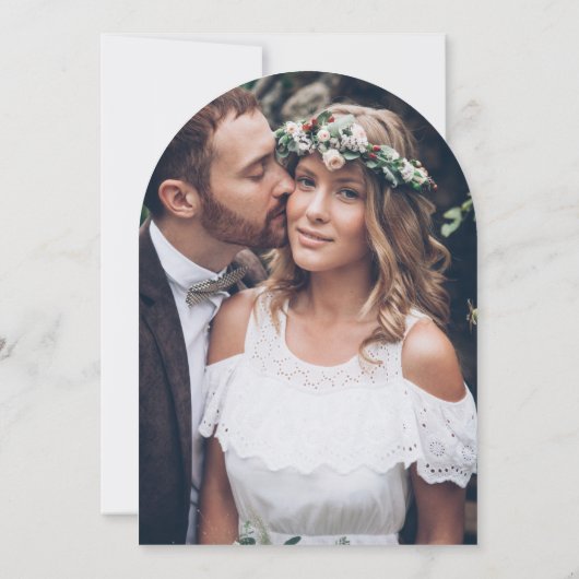 Invitation Style Déco Typographie & Monogramme Mariage photo (Dos)