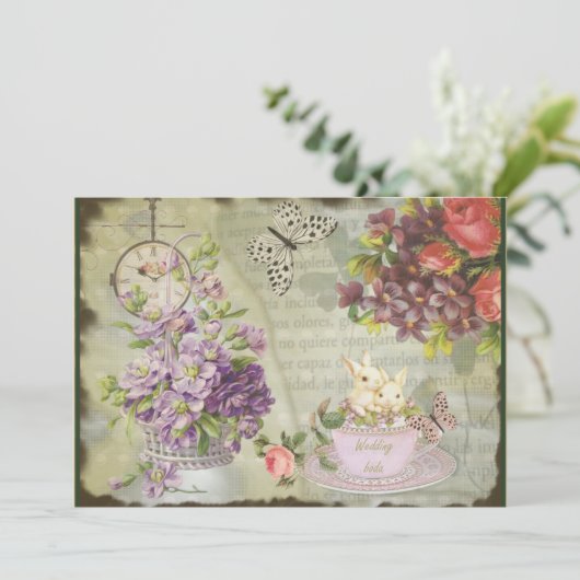 Invitation style decoupage vintage 2017 romantique (Debout devant)
