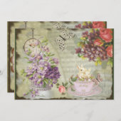 Invitation style decoupage vintage 2017 romantique (Devant / Derrière)