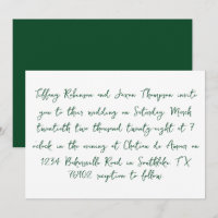 Style d'écriture manuscrite blanc et Mariage vert 
