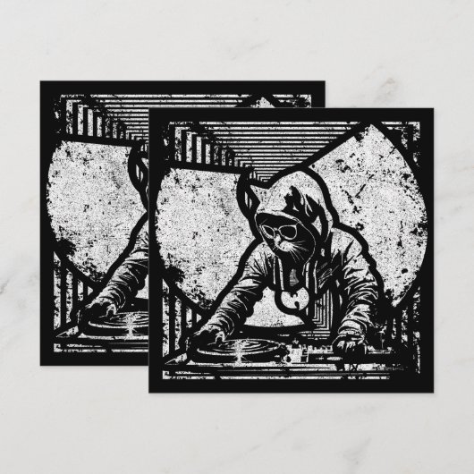 Invitation Style DJ Chat Wutang (Devant / Derrière)