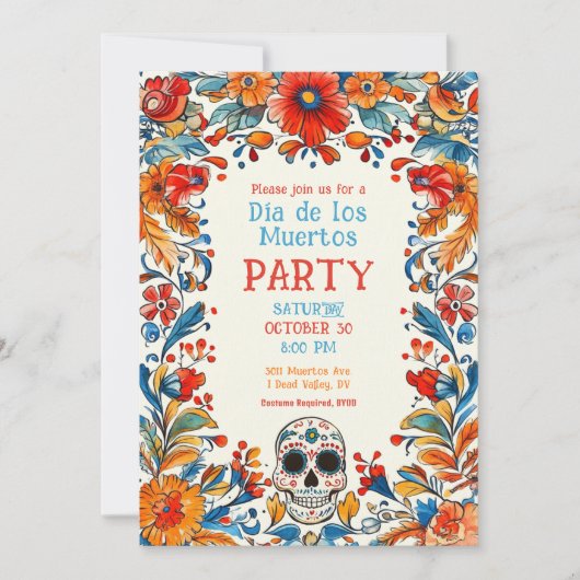 Invitation 💀 Style Doodle Día de Muertos (Devant)