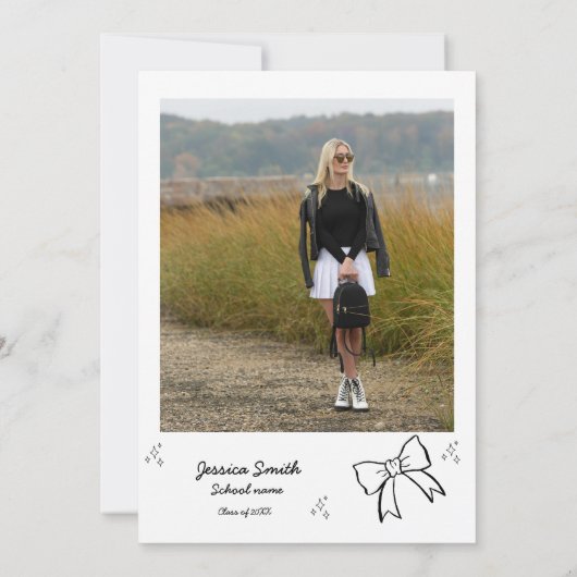 Invitation Style Doodle Graduation dessinée à la main (Dos)