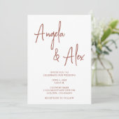 Invitation Style écriture manuscrite Script Mariage en terre (Debout devant)