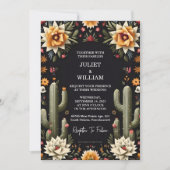 Invitation Style élégant Fiesta Cactus Floral Mariage mexicai (Devant)